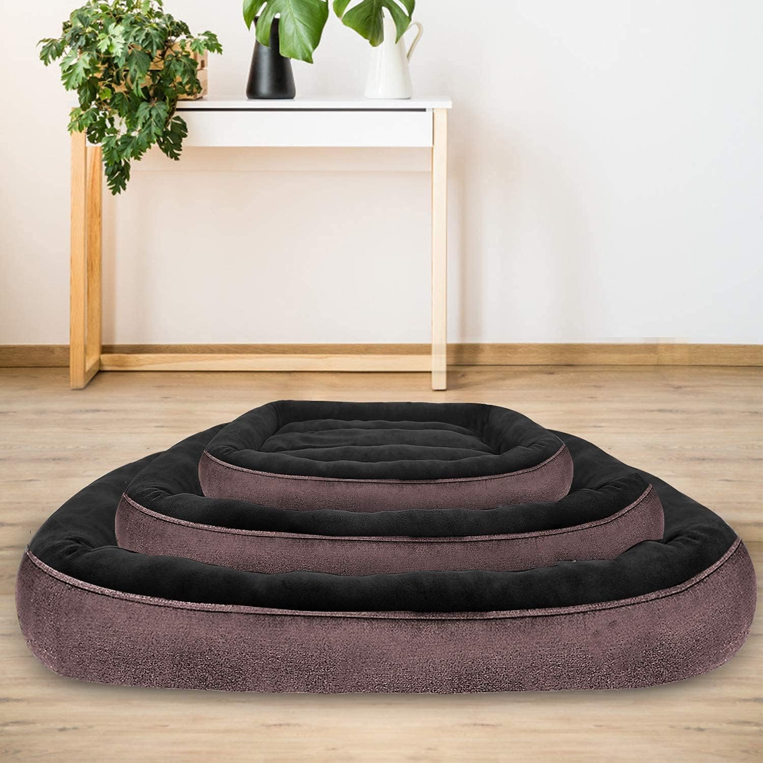 CLOUDZONE Dog Bed for Medium Dogs/Large/Small, Washable Rectangle Pet Bed Thickened Enough with Soft Coral Fleece and Non-Slip Bottom. XL