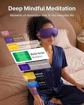 RENPHO x Headspace Eyeris Zen, Meditation Eye Massager with Heat, Portable Heated Eye Mask, Ultra-Quiet for Deeper Sleep, Ideal Gift for Fathers Day, Gifts for Him, Women, Birthday, FSA Eligible HSA