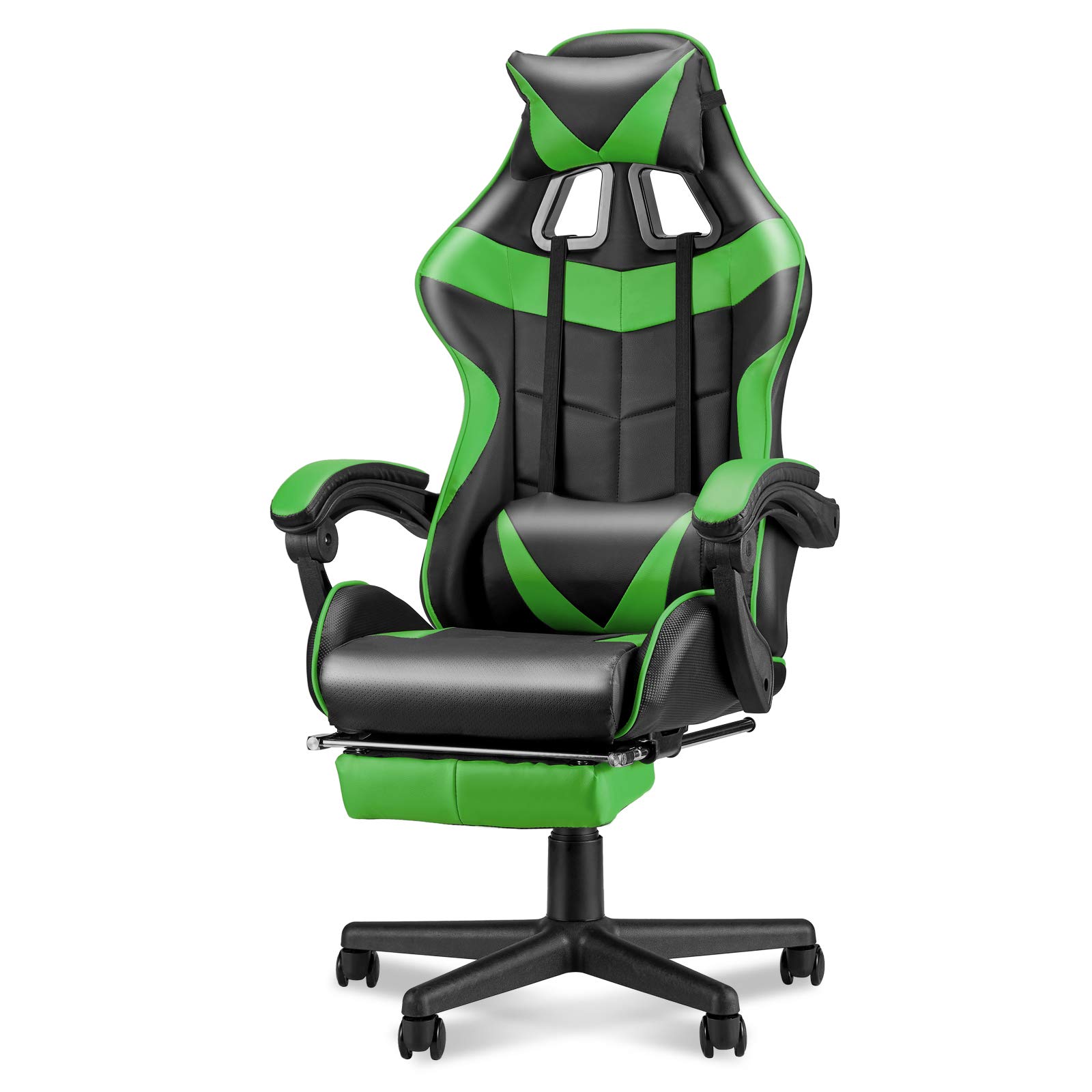 Siège gamer ergonomique Huracan vert pour soulager le mal de dos