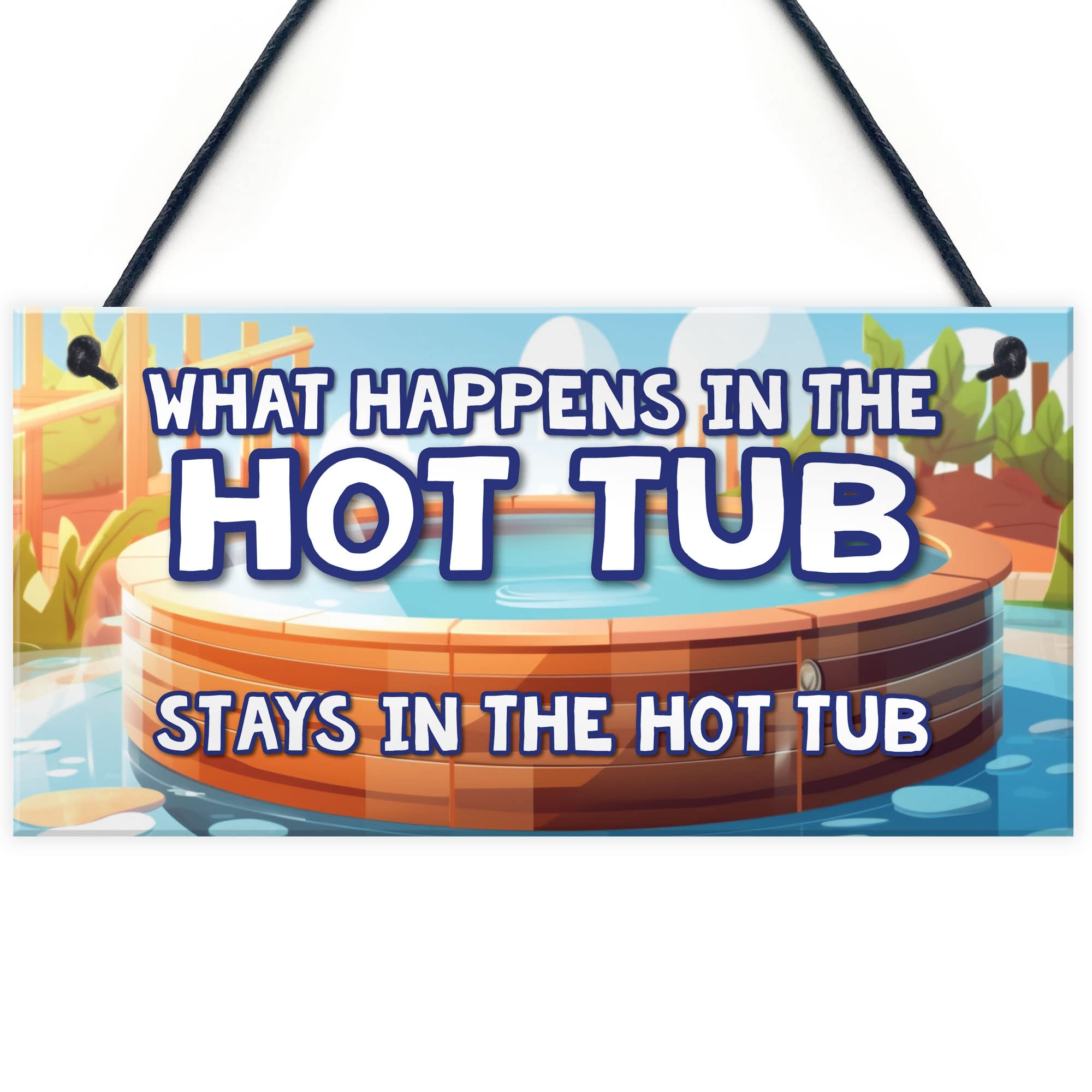 Red Ocean Hot Tub Signs Funny Hanging Wall Sign Hot Tub Signs And Plaques Hot Tub Accessories For Shed Summerhouse Friendship Gift For Men Women Home Decor Gift