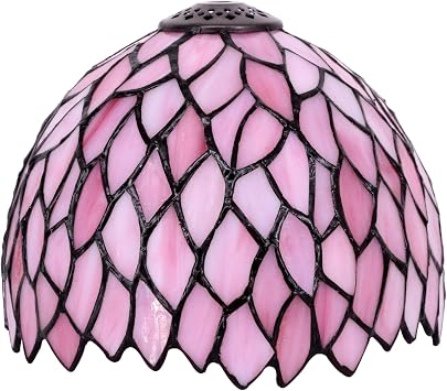 8 Inch Small Tiffany Lamp shade Replacement OnlyPink Wisteria | Stained Glass Style Lamp Shade Fit for Table Desk Lamp, Pendant Ceiling Light Fixture