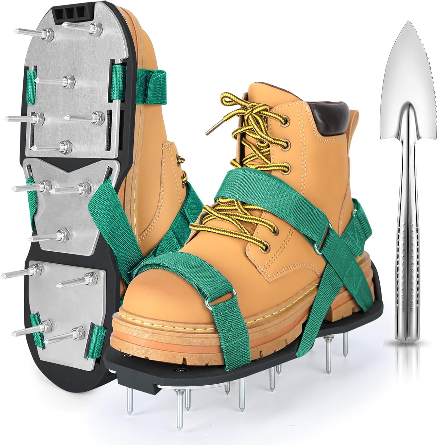 Lawn Aerator Shoes for Grass - Pre-Assembled Grass Aerator Shoes for Lawn - Soil Yard Aerator Tool for Aerating Patio Garden,Dark Green