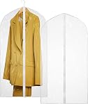 Clear Vinyl Gown Bag - Protect Your Clothing While Traveling and Dust Free While Hanging in Your Closet. These Garment Bags are Ideal for Coats, Suits, Dresses or Gowns - Set of 2 (24 X 65 Inches)
