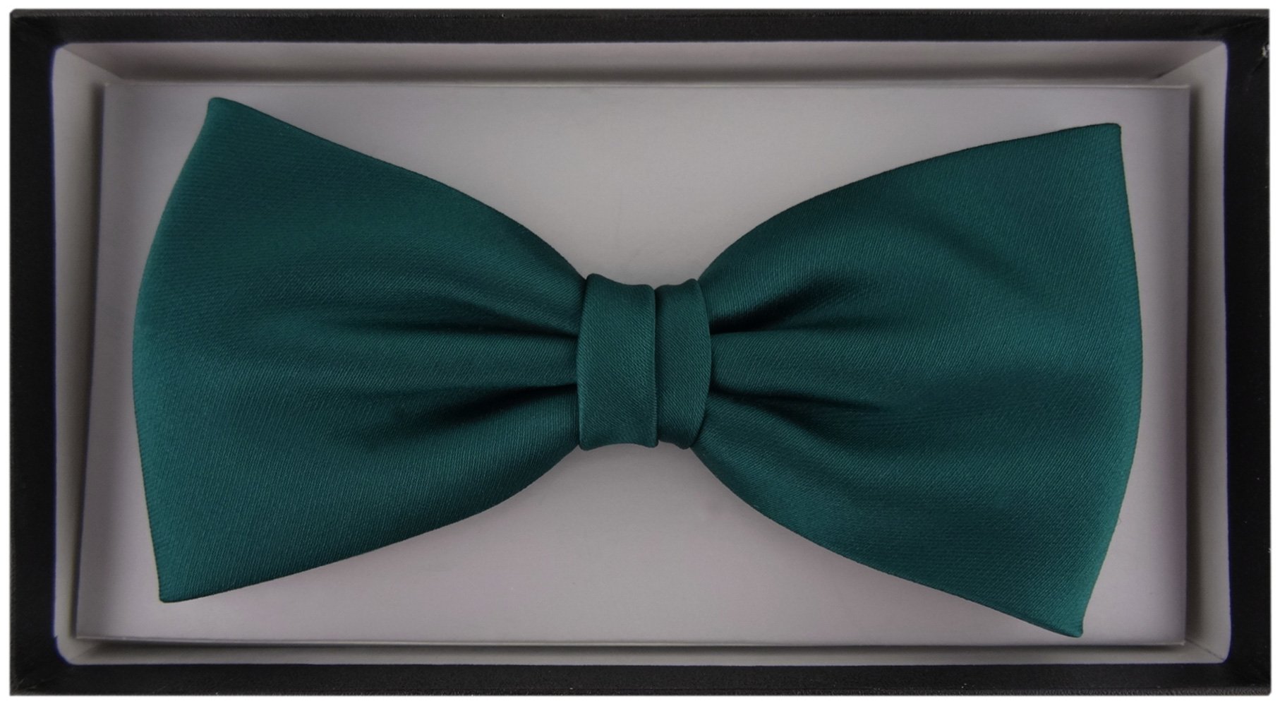 TigerTie vorgebundene Satin Fliege - Farbe Uni einfarbig + Geschenkbox