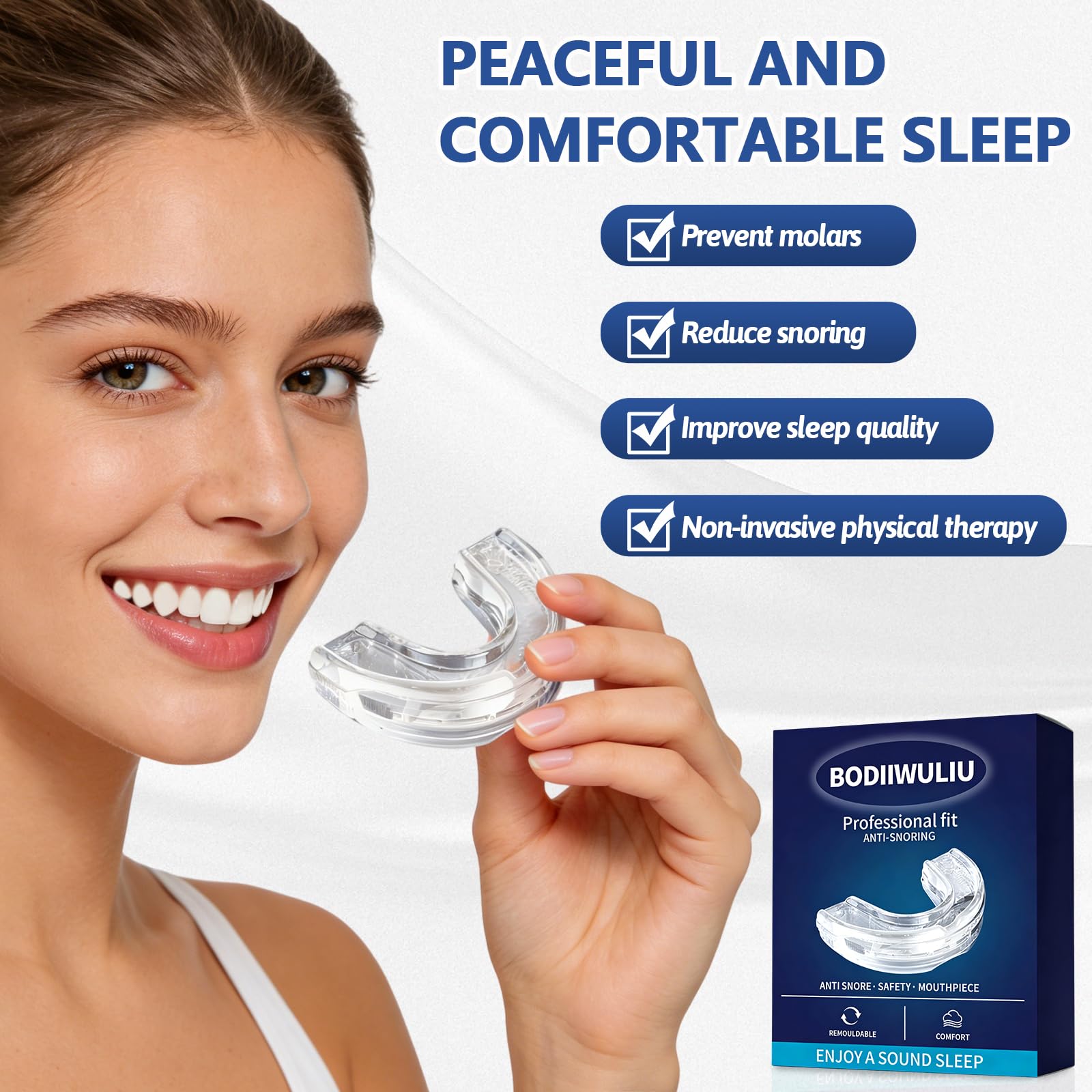Kit de Protección Dental 4 Piezas, Férula Dental Moldeable para Bruxismo, Protector Bucal Antirronquidos
