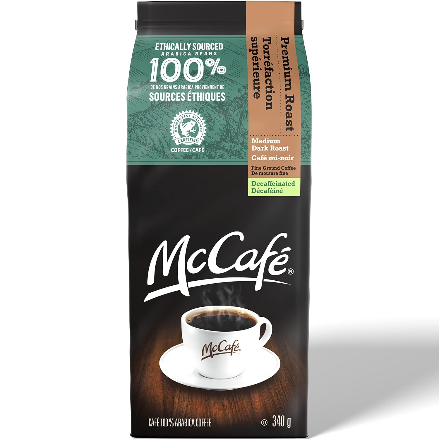 McCafe Medium Dark Decaf Ground Coffee, 340g/12 oz., {Imported from Canada}