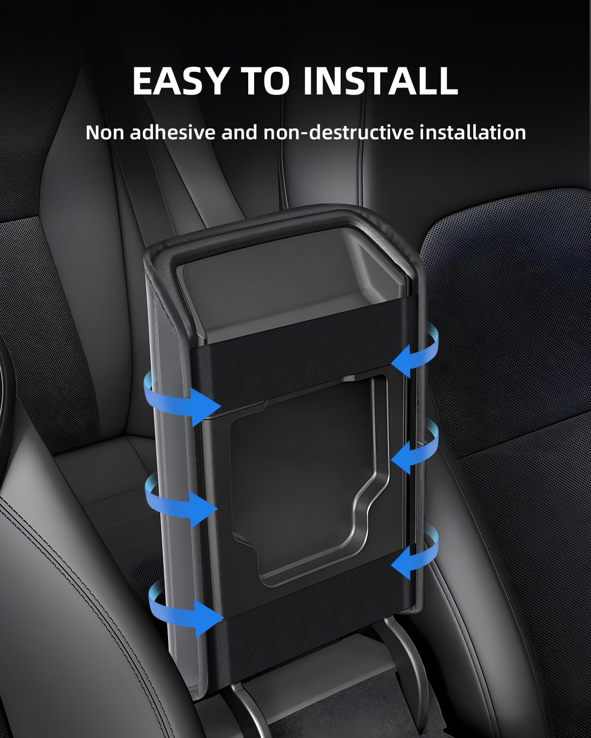 Copribracciolo per Tesla Model 3 Highland 2024 2025 2026, Copertura per Bracciolo Console Centrale in Pelle PU Ispessita, Accessori Antiscivolo per Alzare il Bracciolo, Nero