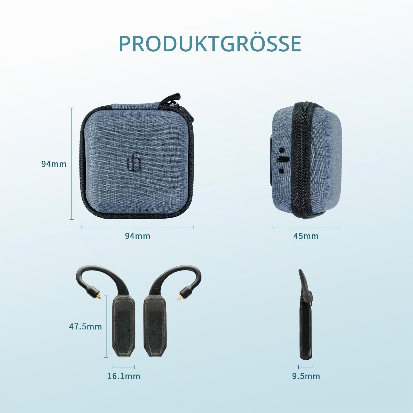 IFI GO Pod Air HD Bluetooth DAC & Amp für IEMs | Leichtes TWS-System, 96kHz/24bit Hi-Res, LDAC, LHDC & aptX Adaptive, Austauschbare IEM-Anschlüsse, Reisekoffer