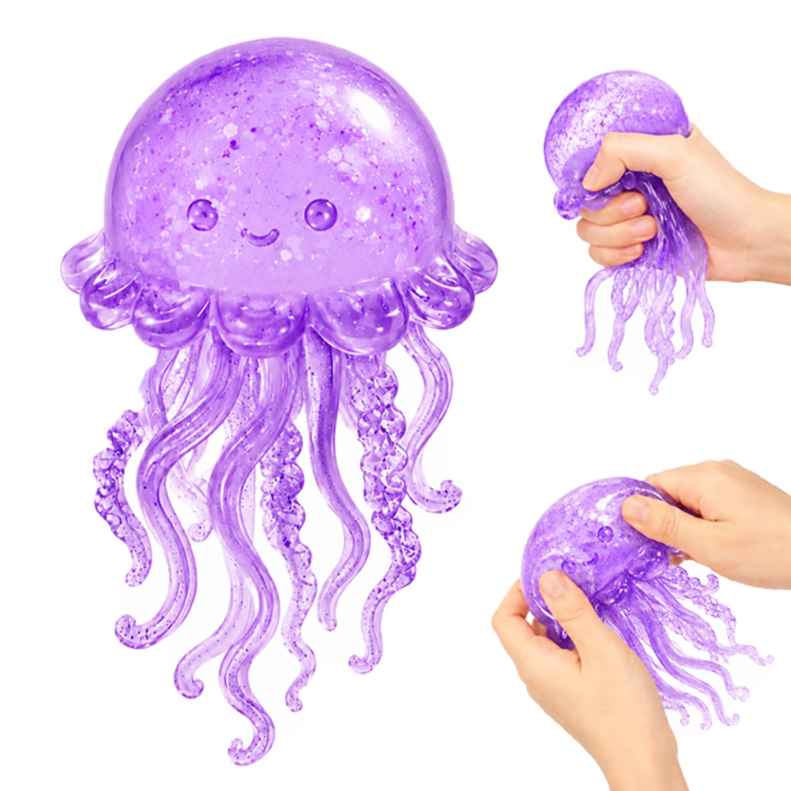 Jellyfish Squishy Toys, Squishy Smile Jellyfish Stress Balls Fidget Toys