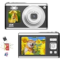 Digital Camera, 4K, Popular, Digital Camera, 60 Megapixels, Mini Optical Zoom, 10 Time, Compact, Lightweight, Rechargeable, Small Drenched Camera, Autofocus, HD, 4K Recording, CMOS Sensor, 2.88 Inch