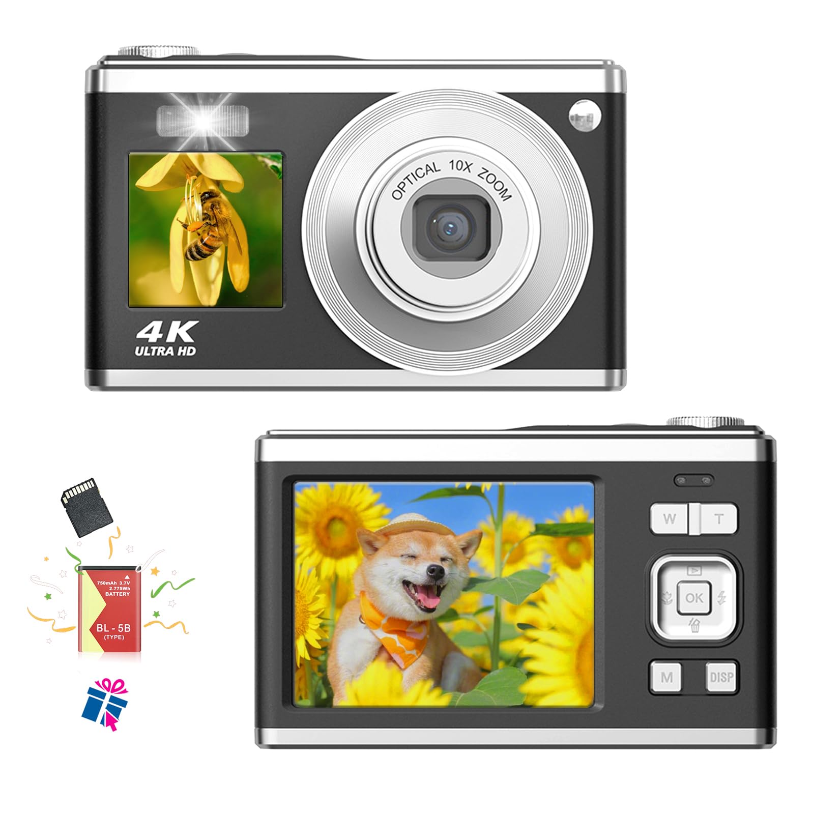 Amazon | デジカメ 4K 人気 デジタルカメラ 6000万画素 ミニ 光学