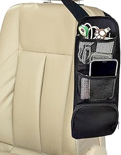 BAIRONG Organizador assento carro, bolso malha organizador assento carro, organizador carro estável com vários bolsos, bolso malha lateral do assento do passageiro dianteiro adequado para carros SUV caminhão