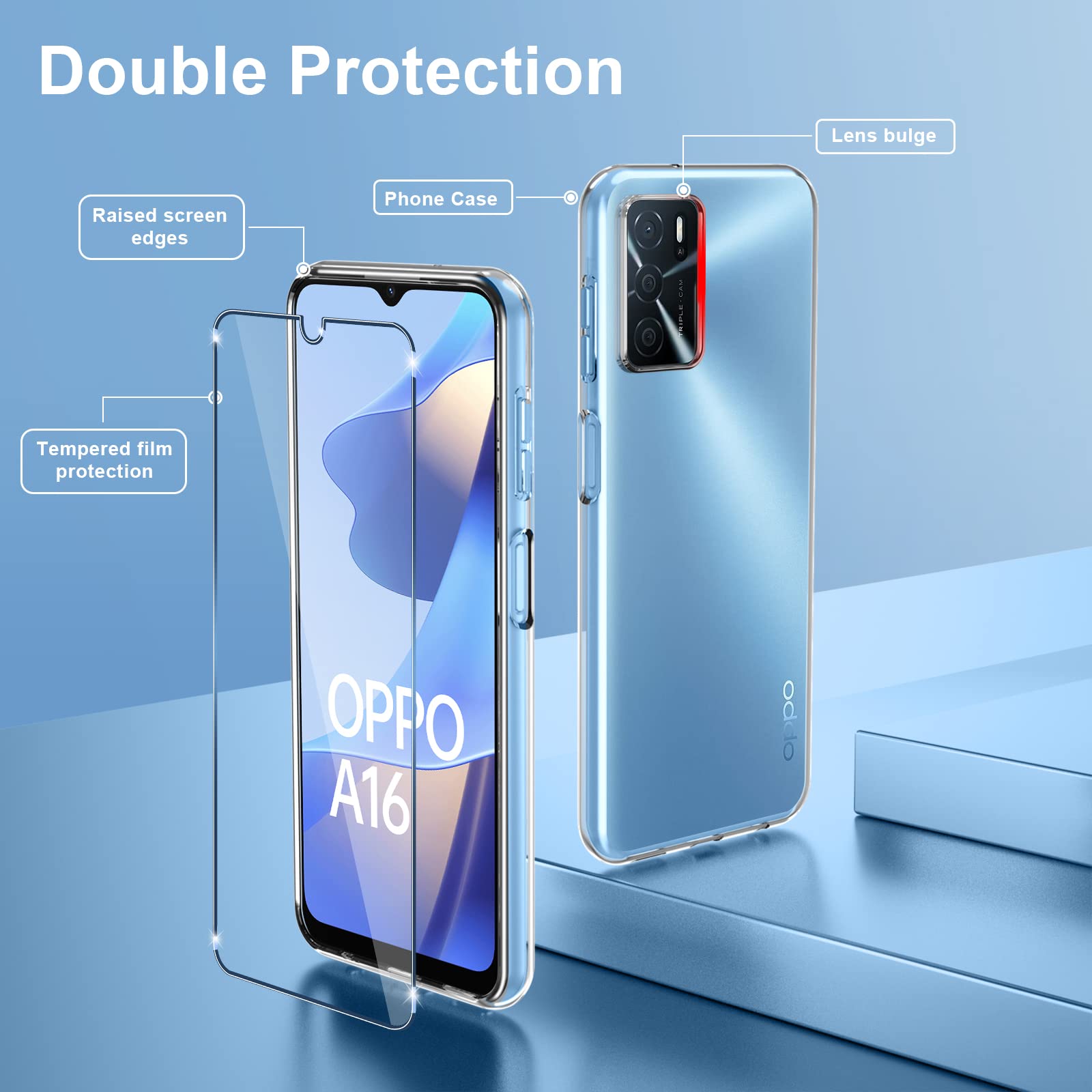 Ebeststar - Cover per Oppo A16, A16S NFC, Custodia Libro Protezione