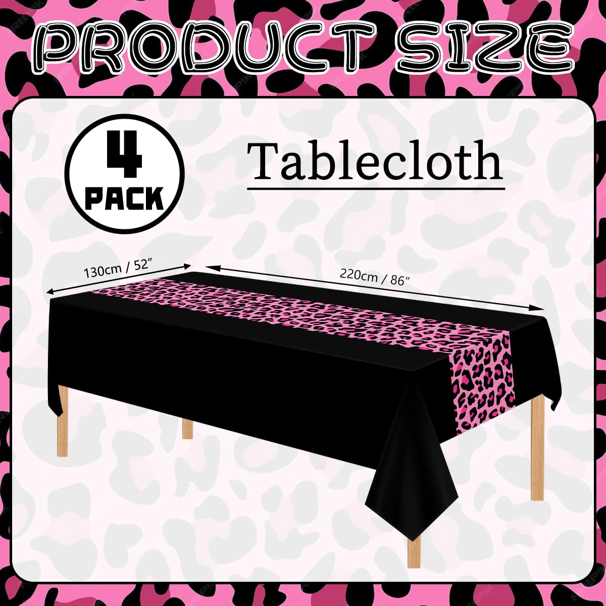 4 Pcs Leopard Print Party Tablecloth Decorations - Image 2