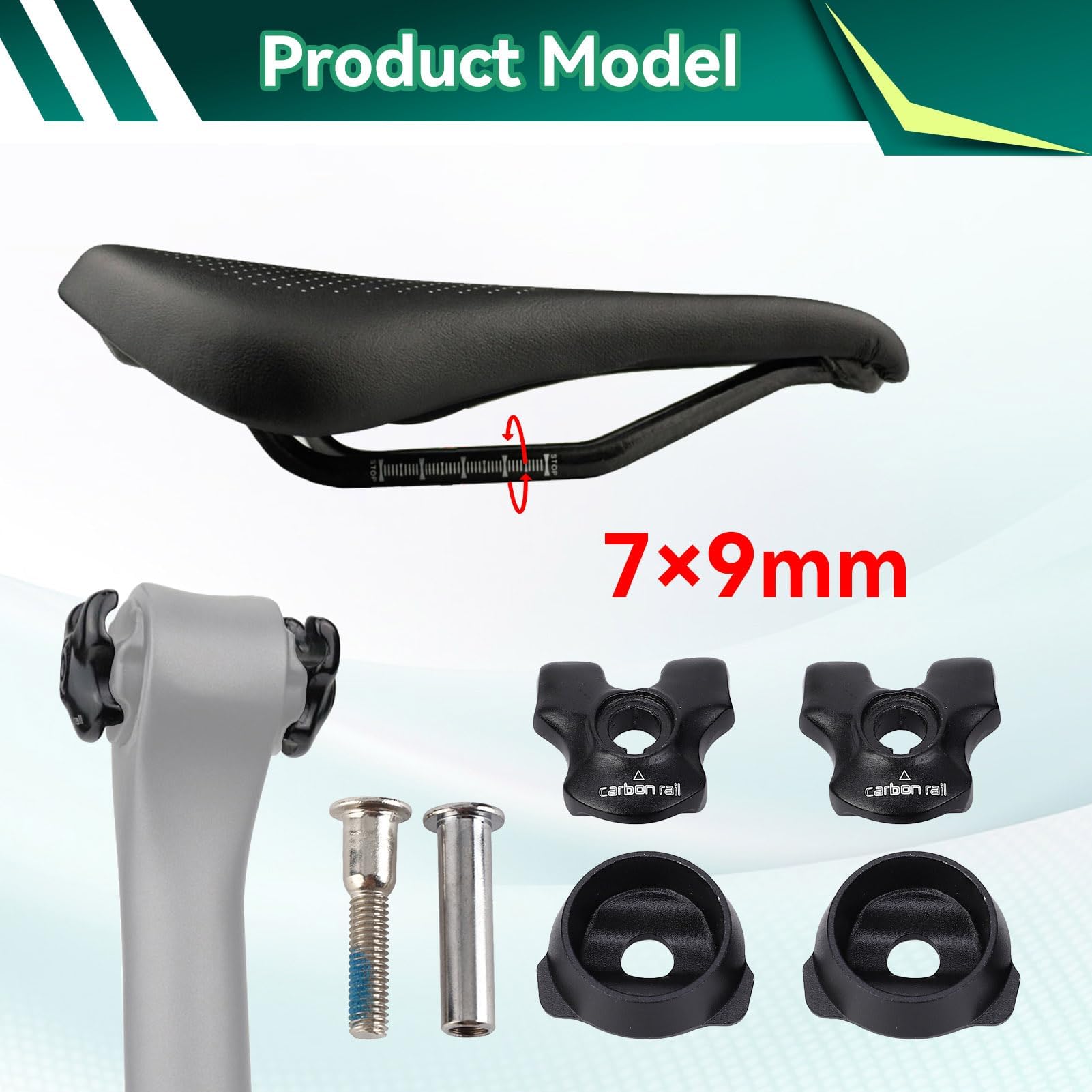 Abrazadera para Tija de Sillín Bicicleta 7x9mm, Acero Inoxidable abrazadera tubo de tija de sillín Sujeción Firme y Repuesto para Carretera, Plegable, Urbana y Bicis de Montaña