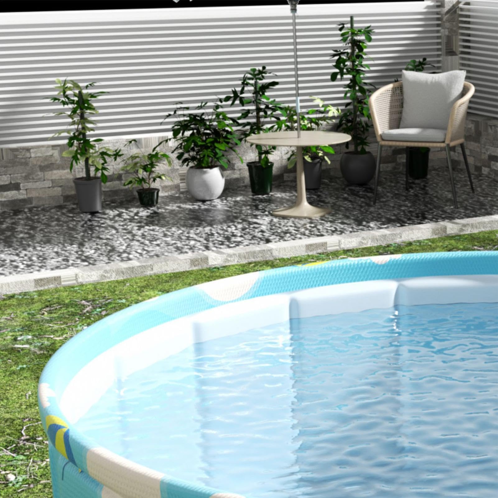 Ein Schwimmbecken Für Kinder | Zusammenklappbar Tragbar Kreisrund Wasserundurchlässig | Niedlicher Kinder-Schwimmbecken | Für und Mädchen, Sommer, Terrasse, Hinterhof, Wasserpark, Innenhof, Garten und