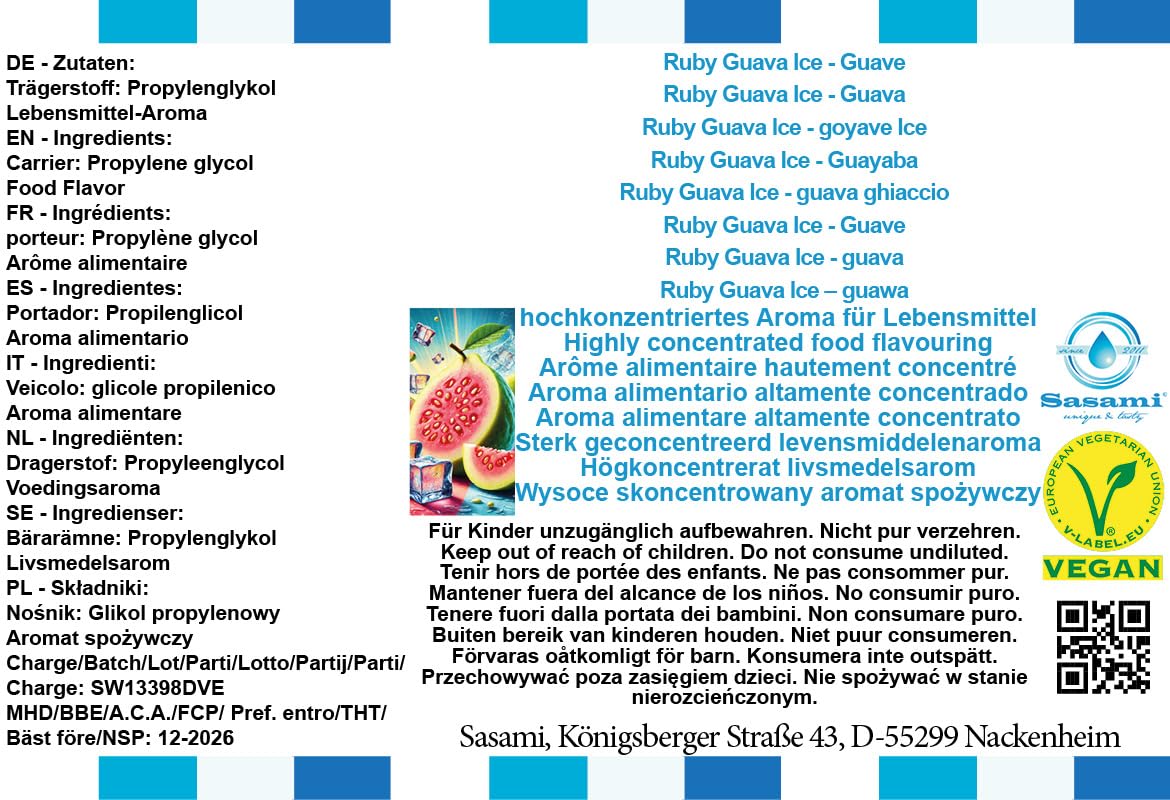 Ruby Guava Ice - guava ghiaccio aroma concentrato - vegano - Sasami - 100ml