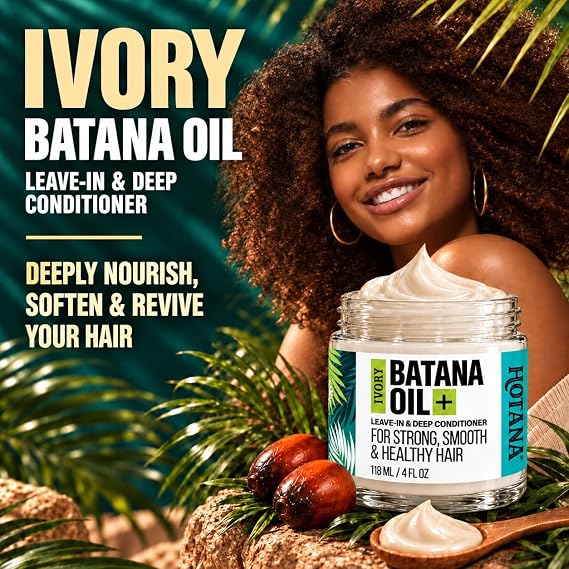 Ivory Batana Oil for Hair Growth Dr Sebi Organic - Authentic Batana Hair Mask from Honduras - Natural Hair Growth Product - Coconut Aroma - 4oz Jar