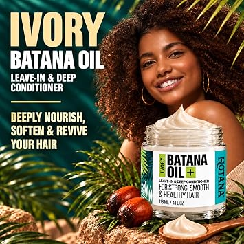 Ivory Batana Oil for Hair Growth Dr Sebi Organic - Authentic Batana Hair Mask from Honduras - Natural Hair Growth Product - Coconut Aroma - 4oz Jar