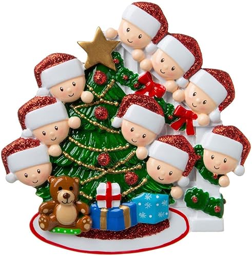 Miniatura 4 de Adorno personalizado para árbol de Navidad con texto en inglés Happy Family para árbol de Navidad, regalo de Navidad, sin mañana, personalizado