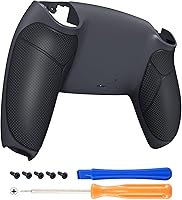 Vista 8 de eXtremeRate Black Performance Rubberized Grip Custom Back Plate Bottom Shell Compatible with ps5 Controller, Replacement Back Shell Cover Compatible