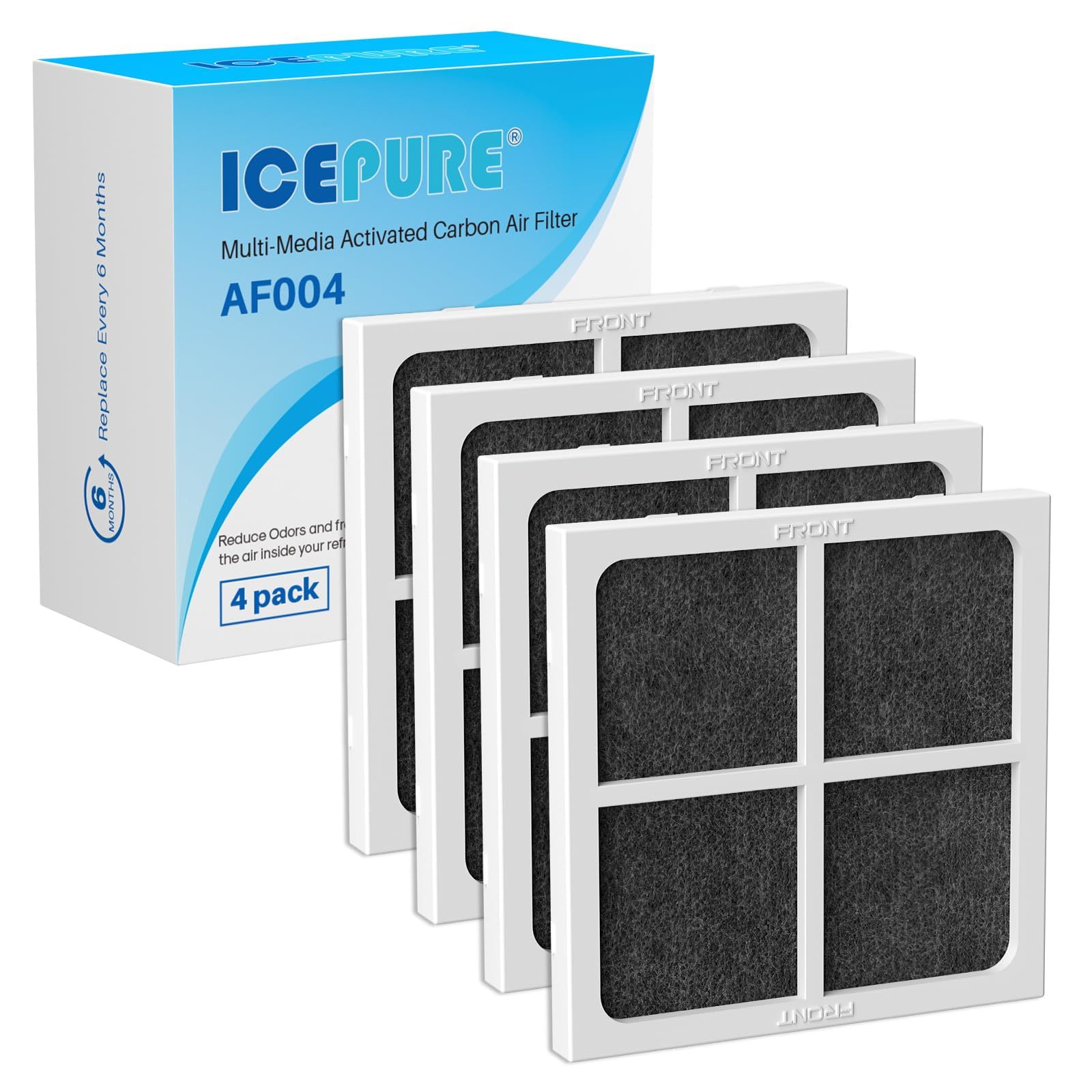 ICEPURE AF004 Replacement for LG LT120F Refrigerator Air Filter, 4PACK