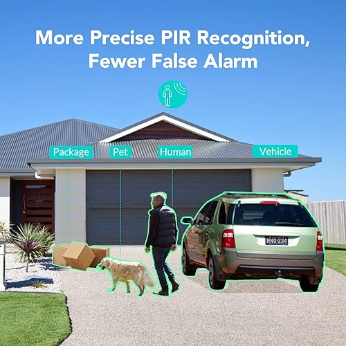 Miniatura 3 de NETVUE Cámara de seguridad inteligente con traje de panel solar USB, visión nocturna a color de 1080p, detección de movimiento AI, cámara interior