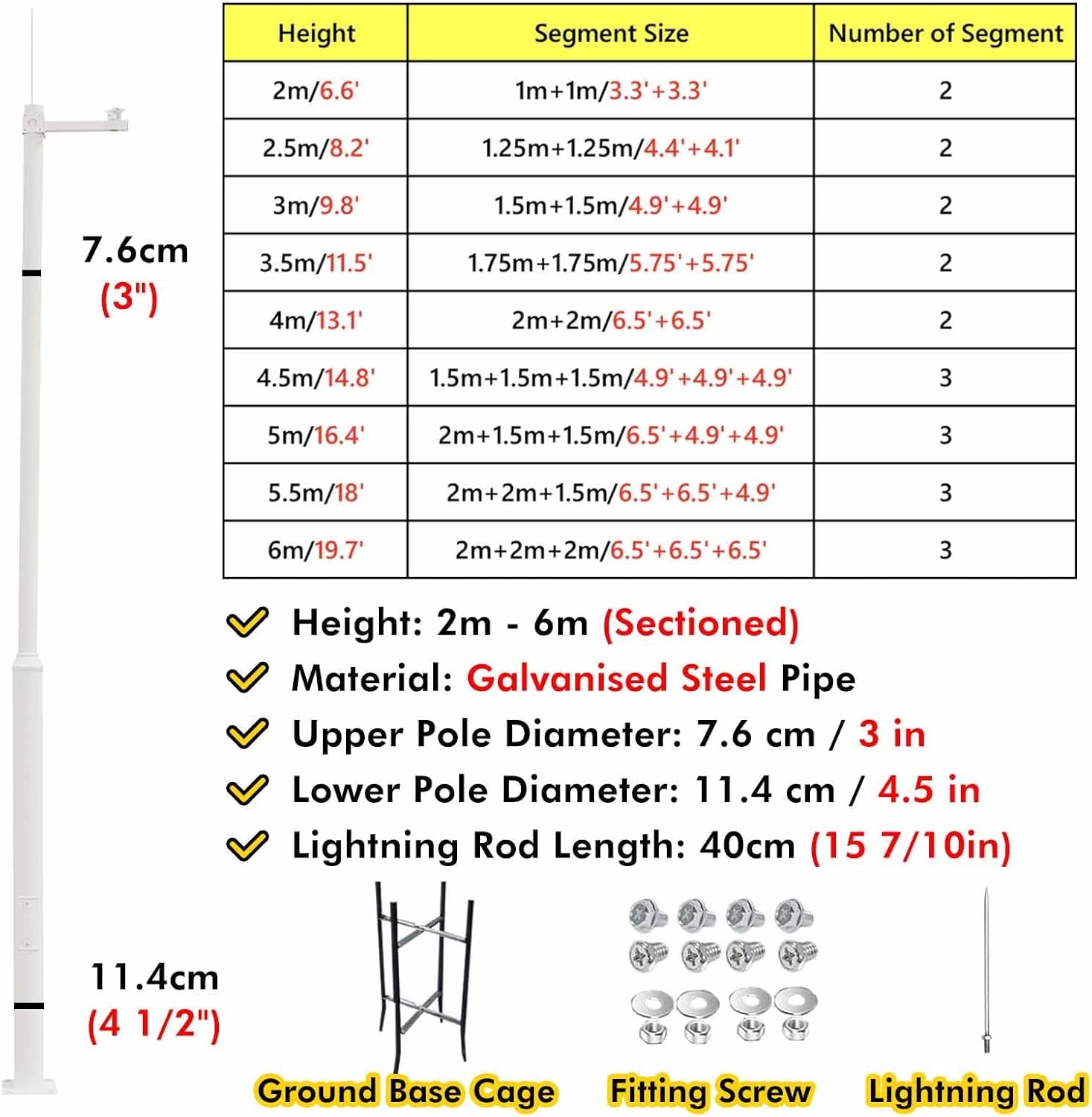 監視防犯カメラポール 住宅および商業用CCTVカメラポールマウントブラケット、亜鉛メッキ鋼管およびスタンド/ 4ブラケット、村/パテ