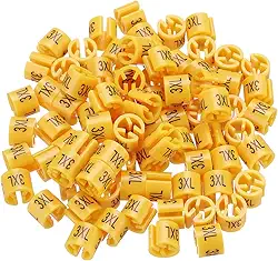 Marcador de cabide de roupas tamanho 3GG para haste laranja de 3 mm para codificação de cores de roupas de vestuário, pacote com 100