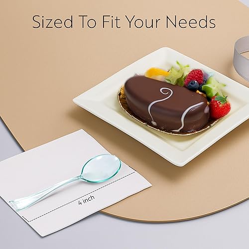 Miniatura 2 de Restaurantware Mini cucharas de 4 pulgadas, 100 cucharas pequeñas desechables, par de alta resistencia con aperitivos o postres, cucharas de muestra