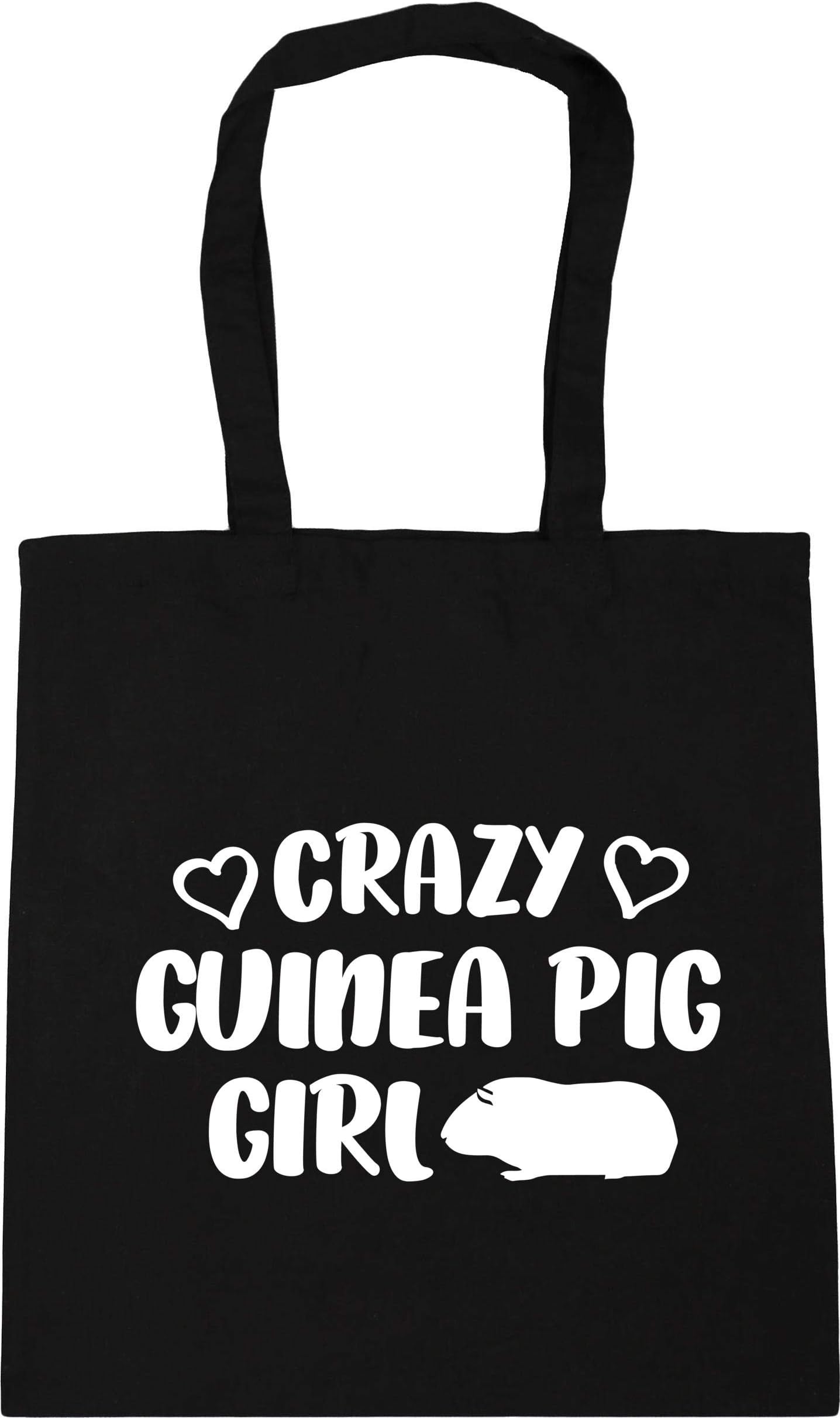 Hippowarehouse Crazy guinea pig girl Tote Shopping Gym Beach Bag 42cm x38cm, 10 litres