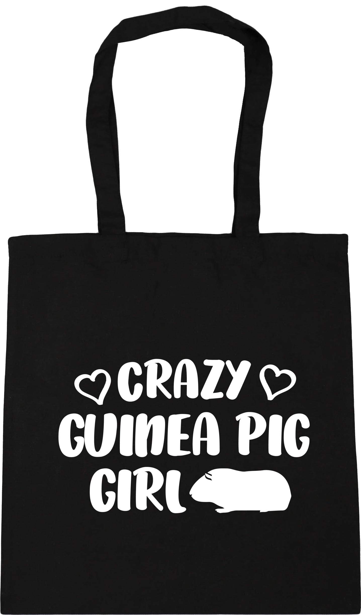 Hippowarehouse Crazy guinea pig girl Tote Shopping Gym Beach Bag 42cm x38cm, 10 litres