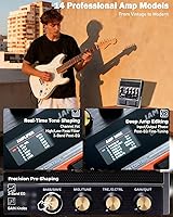 Vista 4 de JOYO 10W Electric Guitar Combo Amp Multi-Effects Pedal Portable Amplifier with Footswitch,14 Amp Models,3-Band EQ,36 Drum Patterns & Looper,OTG