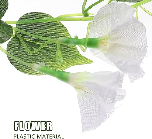 Miniatura 5 de VILLCASE Guirnalda de vid blanca artificial de la gloria matutina simulada decoración de flores de vid para decoración del hogar de boda al aire