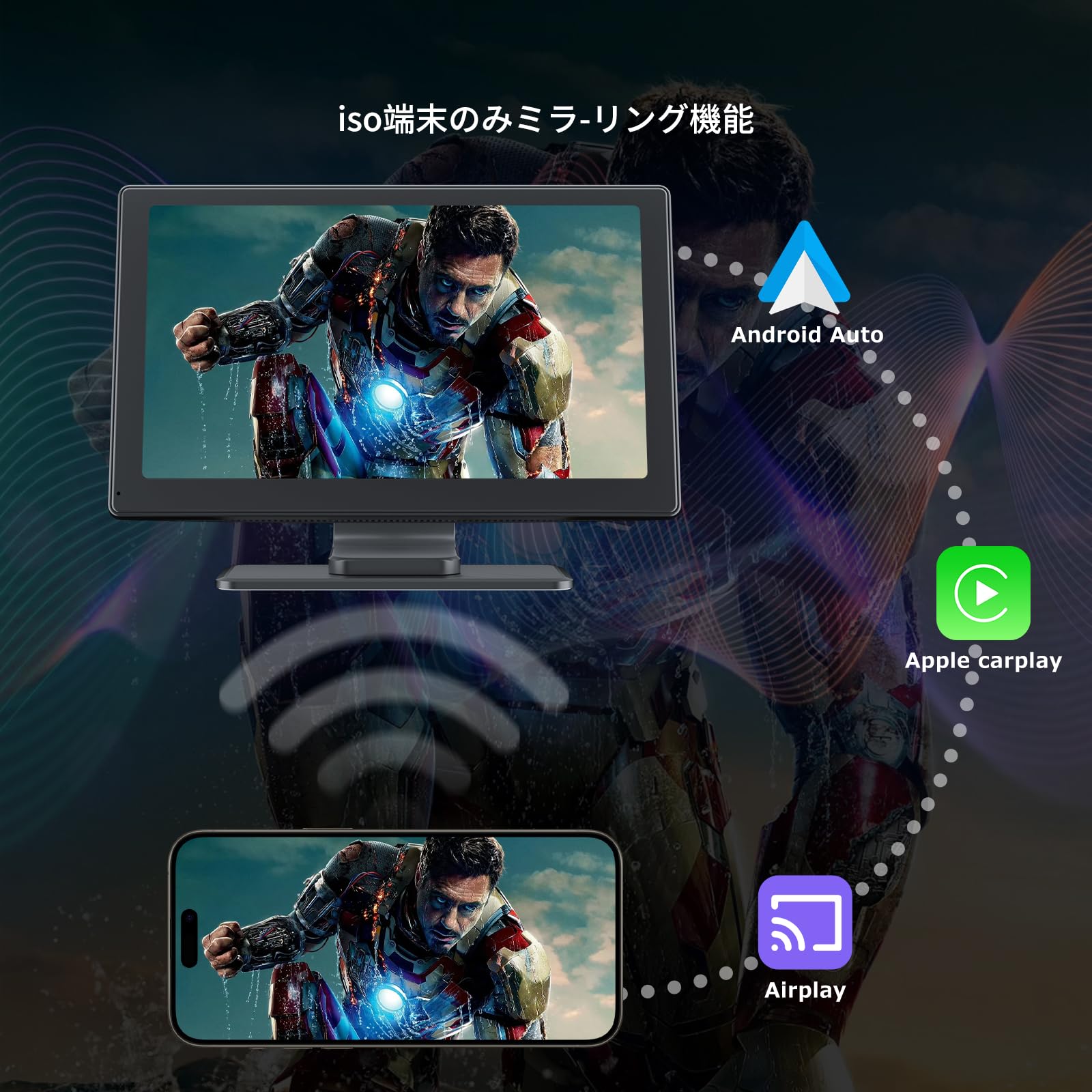 【新品】ディスプレイオーディオ 9インチ ポータブル バックカメラ付き 新品】ディスプレイオーディオ 9インチ ポータブル カーオーディオ