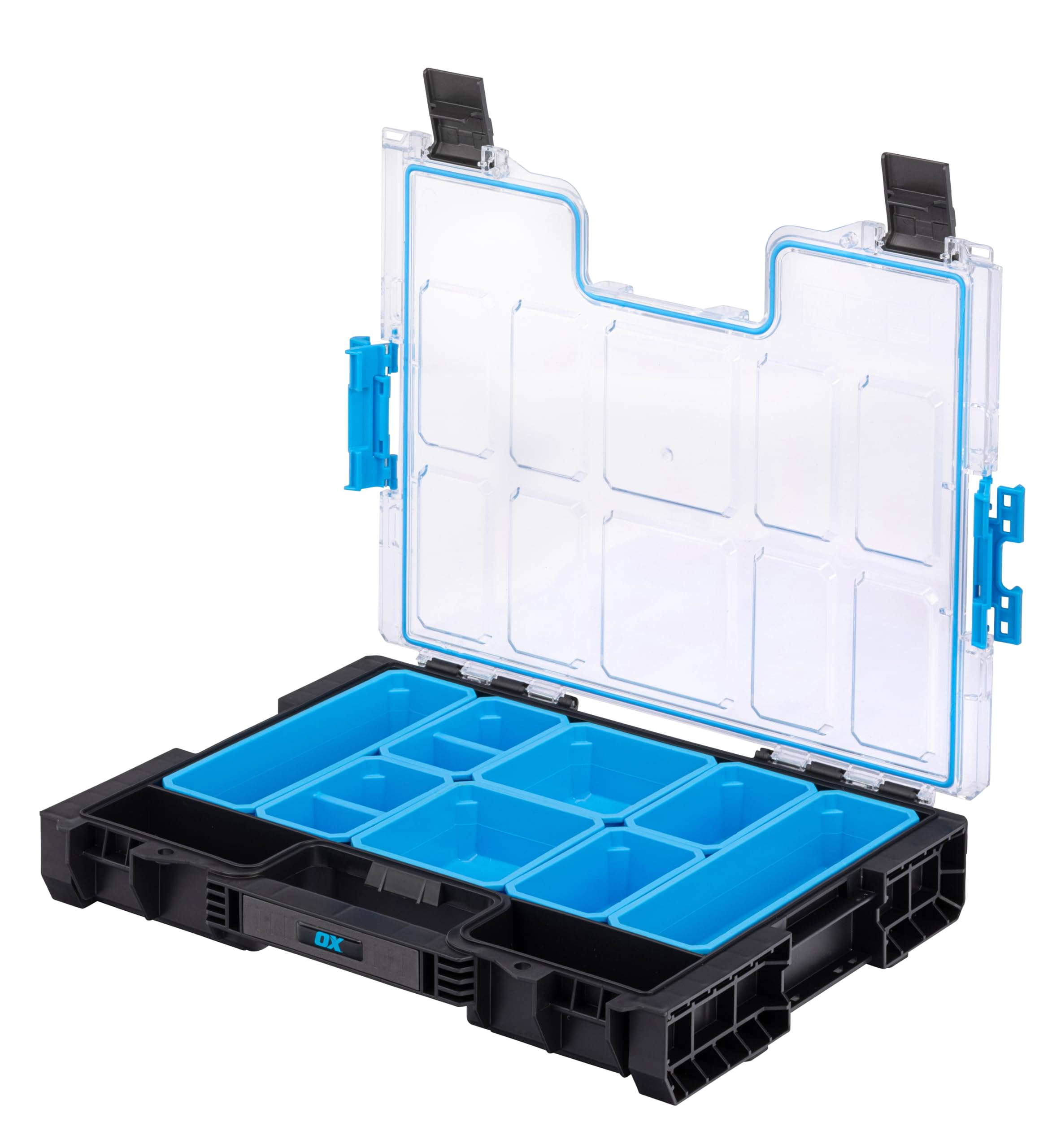 OX Tools TOOLTREK Trade Organiser 200, Waterproof Dustproof Toolbwith Removable Storage Compartments