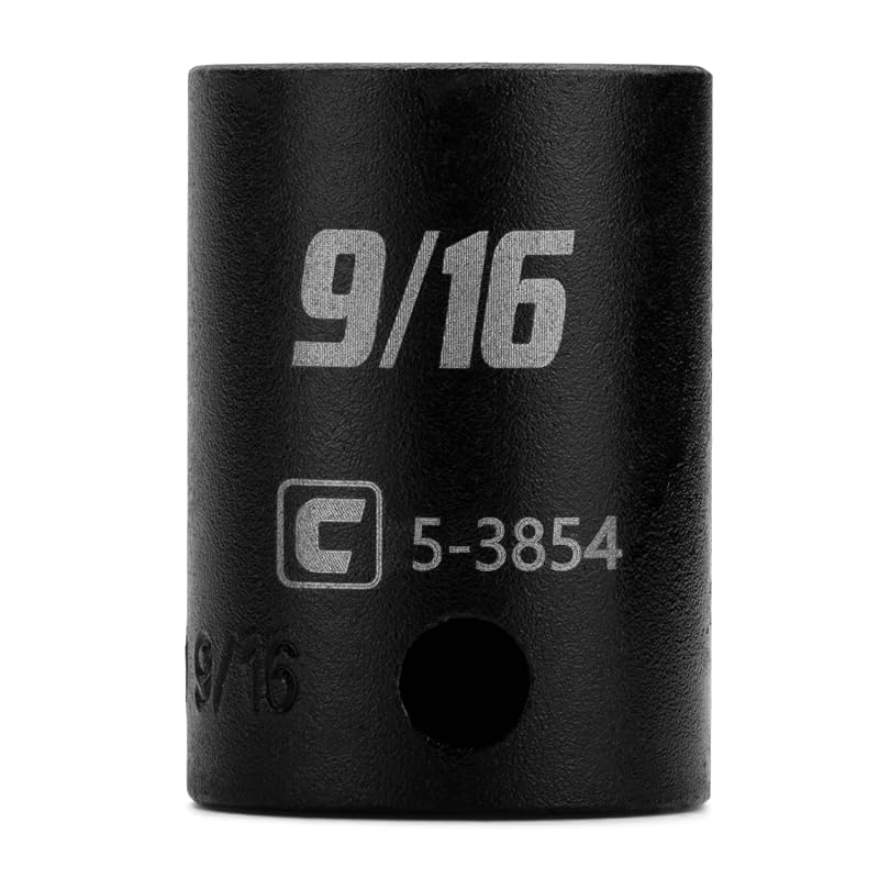 Soquete de impacto raso Capri Tools 14,3 mm, encaixe de 9,5 mm, 12 pontas SAE CP53854