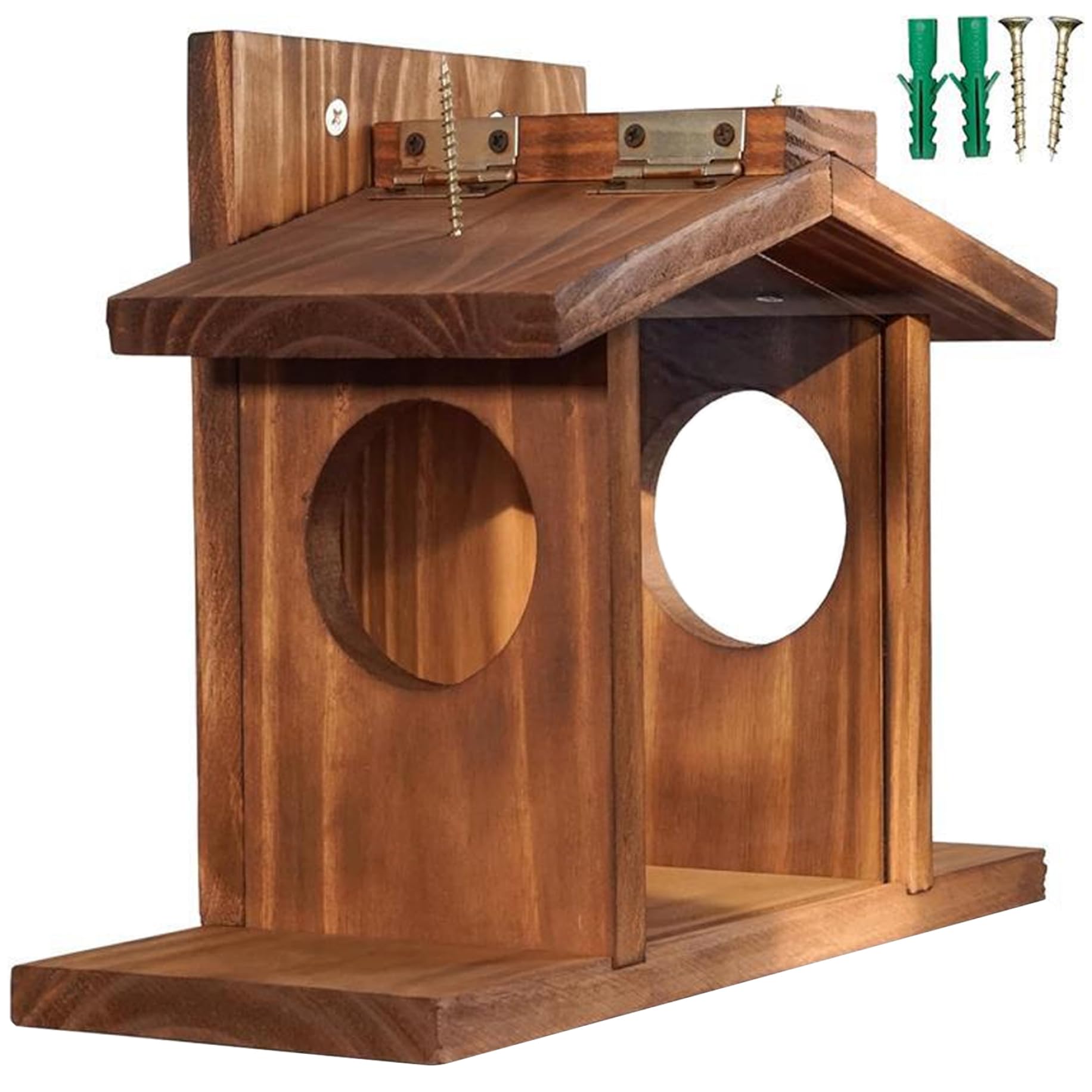 Casa de Ardillas, comederos de Ardilla para el Exterior, casa de Ardillas, comedero para pájaros de Madera fácil de llenar, comedero para pájaros Visible con Panel extraíble para maíz, maní, Suet, co