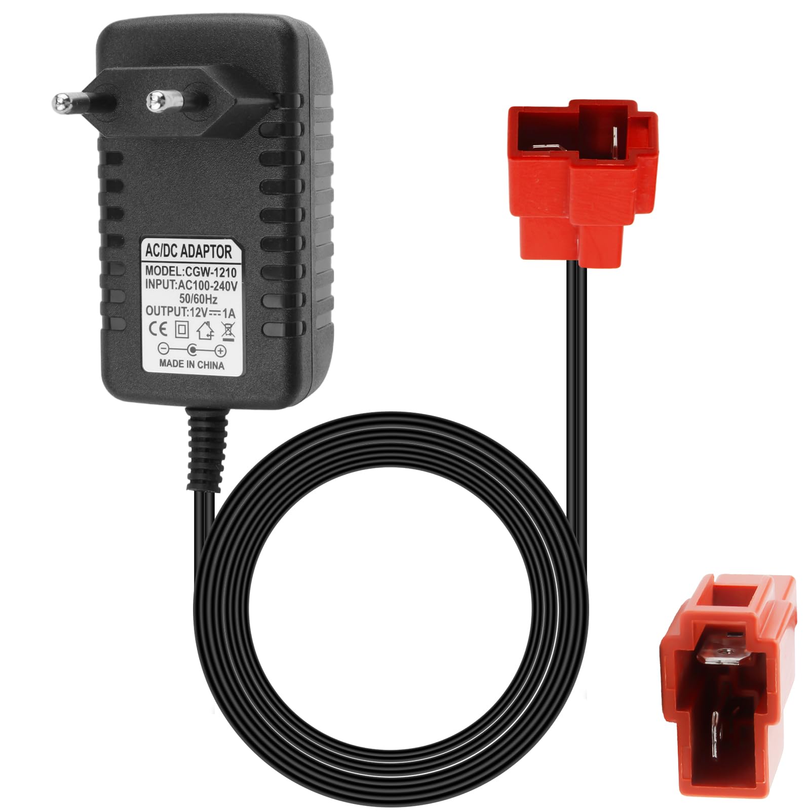 Cargador De 12V Para Vehículos Eléctricos Infantiles – Enchufe Cuadrado Universal Con Protección Contra Sobrecargas – Cable De 2 Metros – Compatible Con Coches, Motos Y ATV