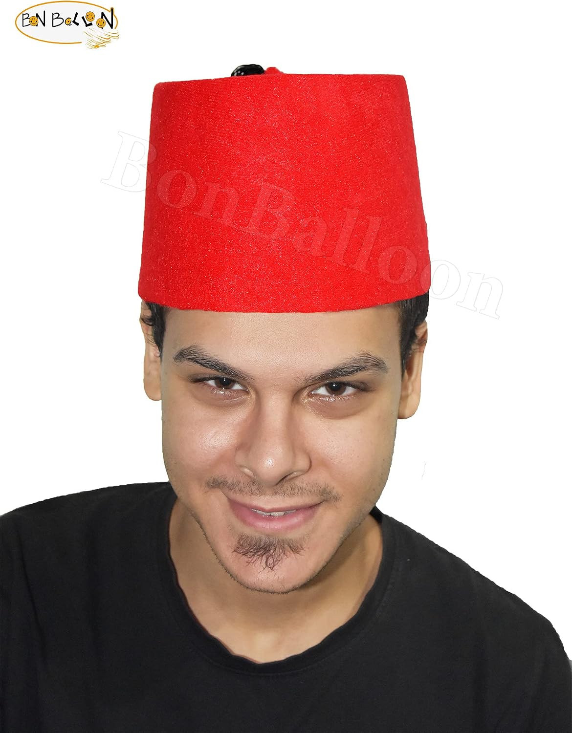 Hat 1 Pcs Egyptian Adult Red Tarboush Tarboosh Fez Turkish Ottoman Complete Any Costume Features With Black Tassel Large Traditional Egypt Arabic Arabian Accessory Fine Cotton Men & Women