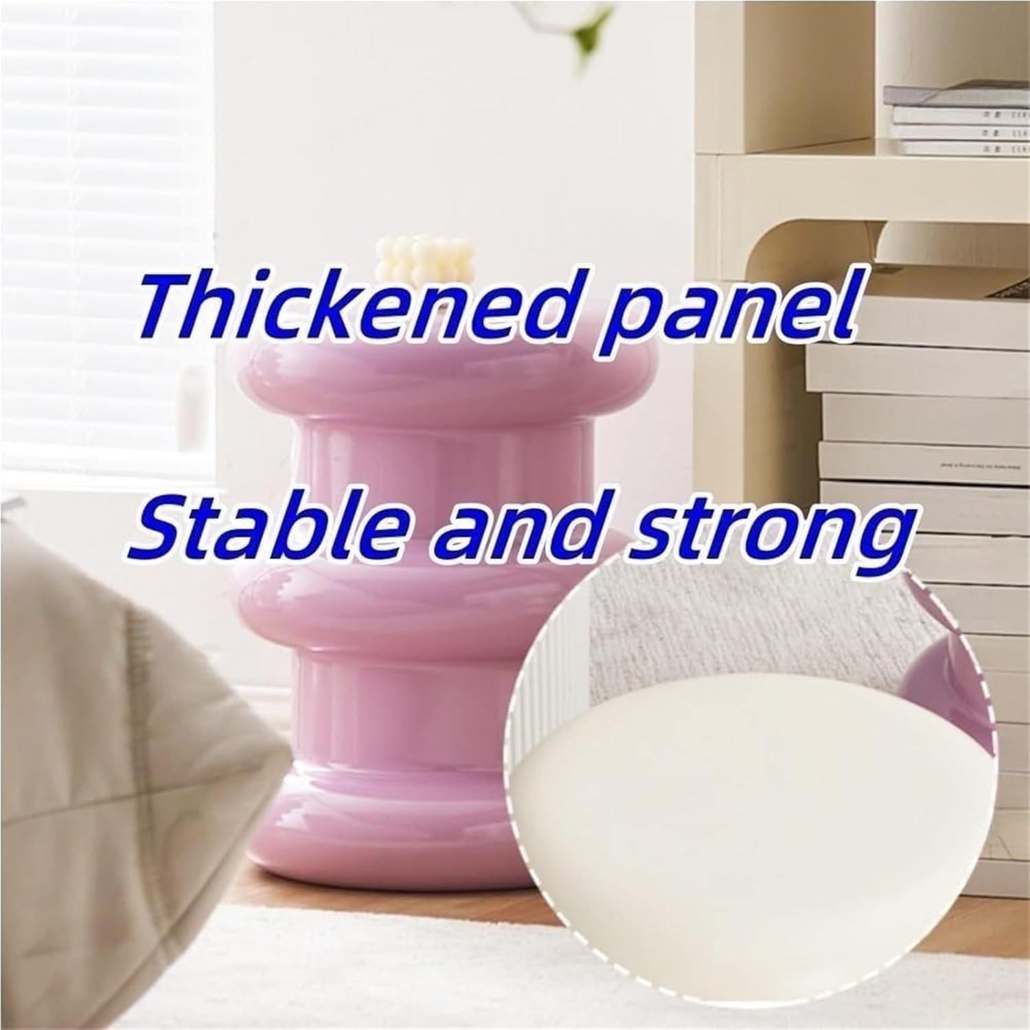 ABS Plastic Low Stool Foot Rest Entrance Shoe-Changing Stools Corner Side Table for Living Room Small Space