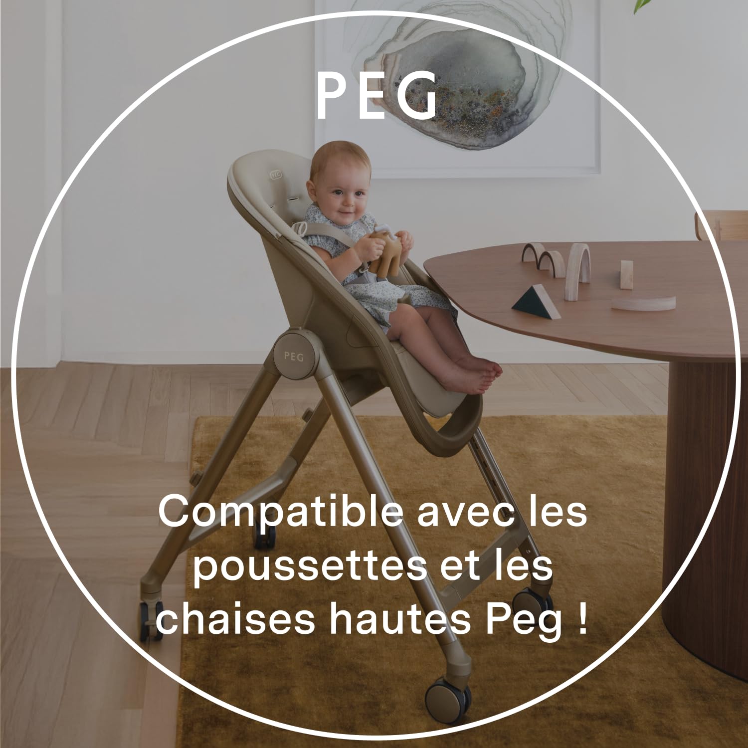 PEG Baby Cushion - Coussin Réducteur Rembourré Universel - En Coton et Jersey pour Poussettes et Chaises Hautes Peg Perego