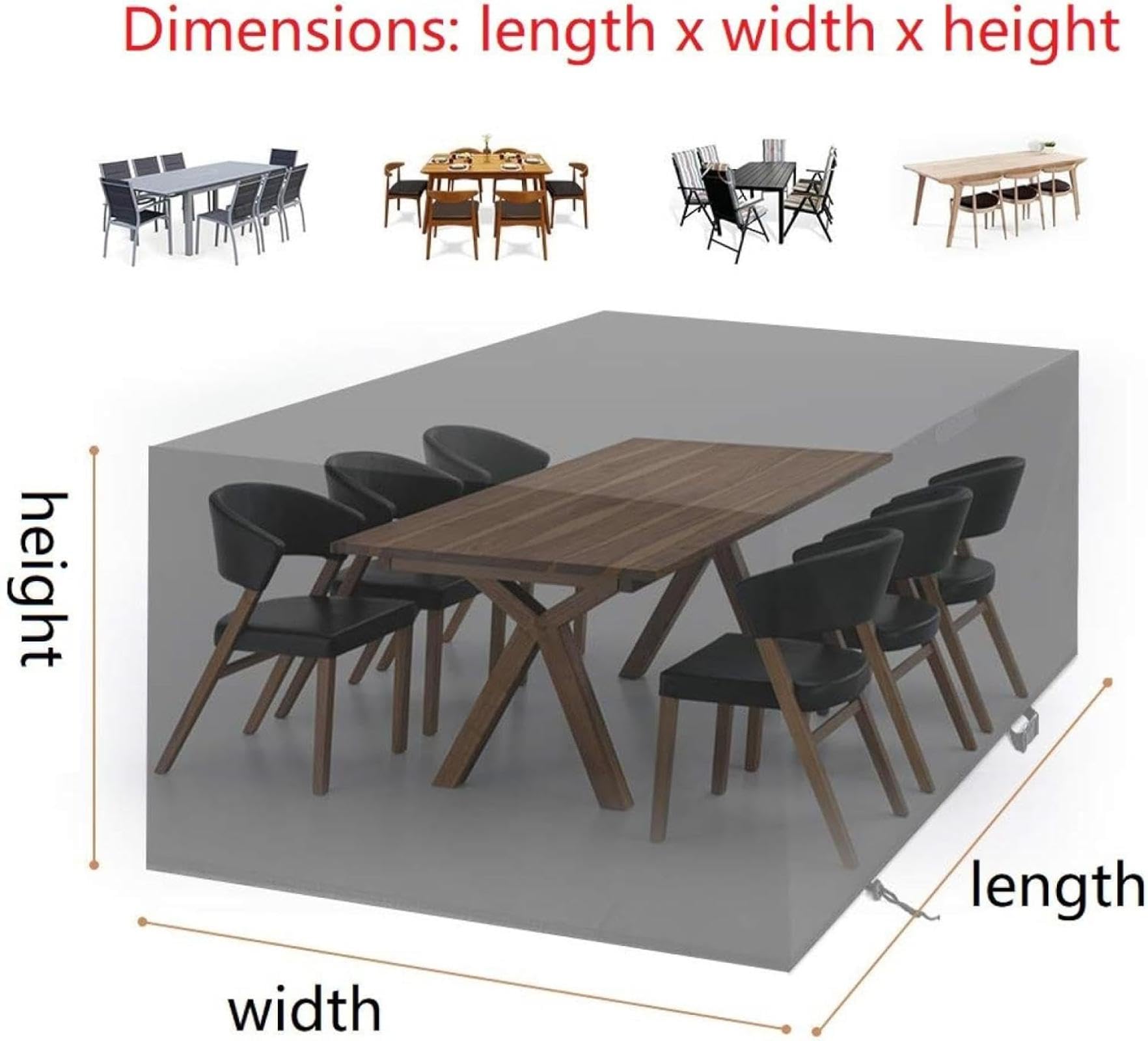 Housse Salon De Jardin Exterieur, 120x100x70cm 420D