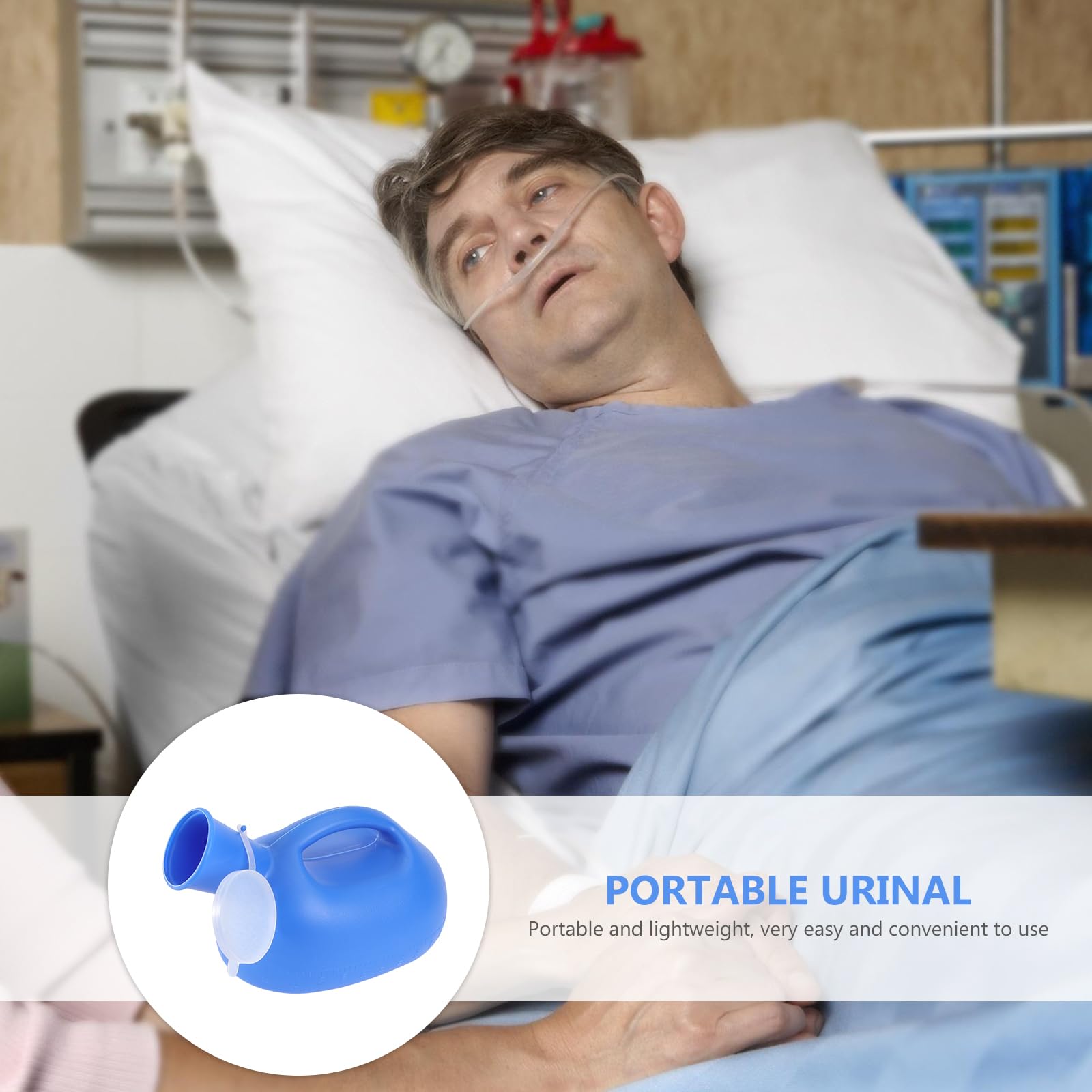 Healifty Urinoir Portable Homme 2 Litres Urinoir De Voyage En Pe Avec Couvercle Poignée Ergonomique Bec Verseur Trapezoïdal Léger Pour Urgences Extérieur