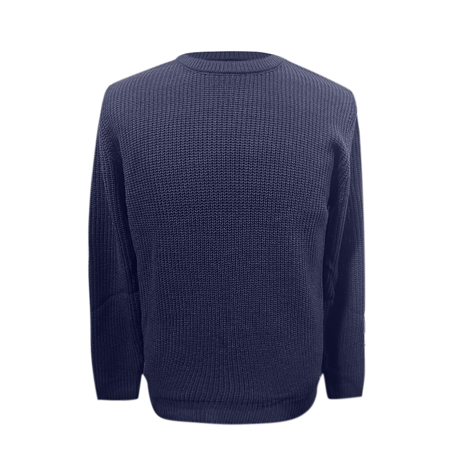 Generisch Jersey de manga larga para hombre, de invierno, de un solo color, para invierno, cálido, informal, para el trabajo, prendas de punto