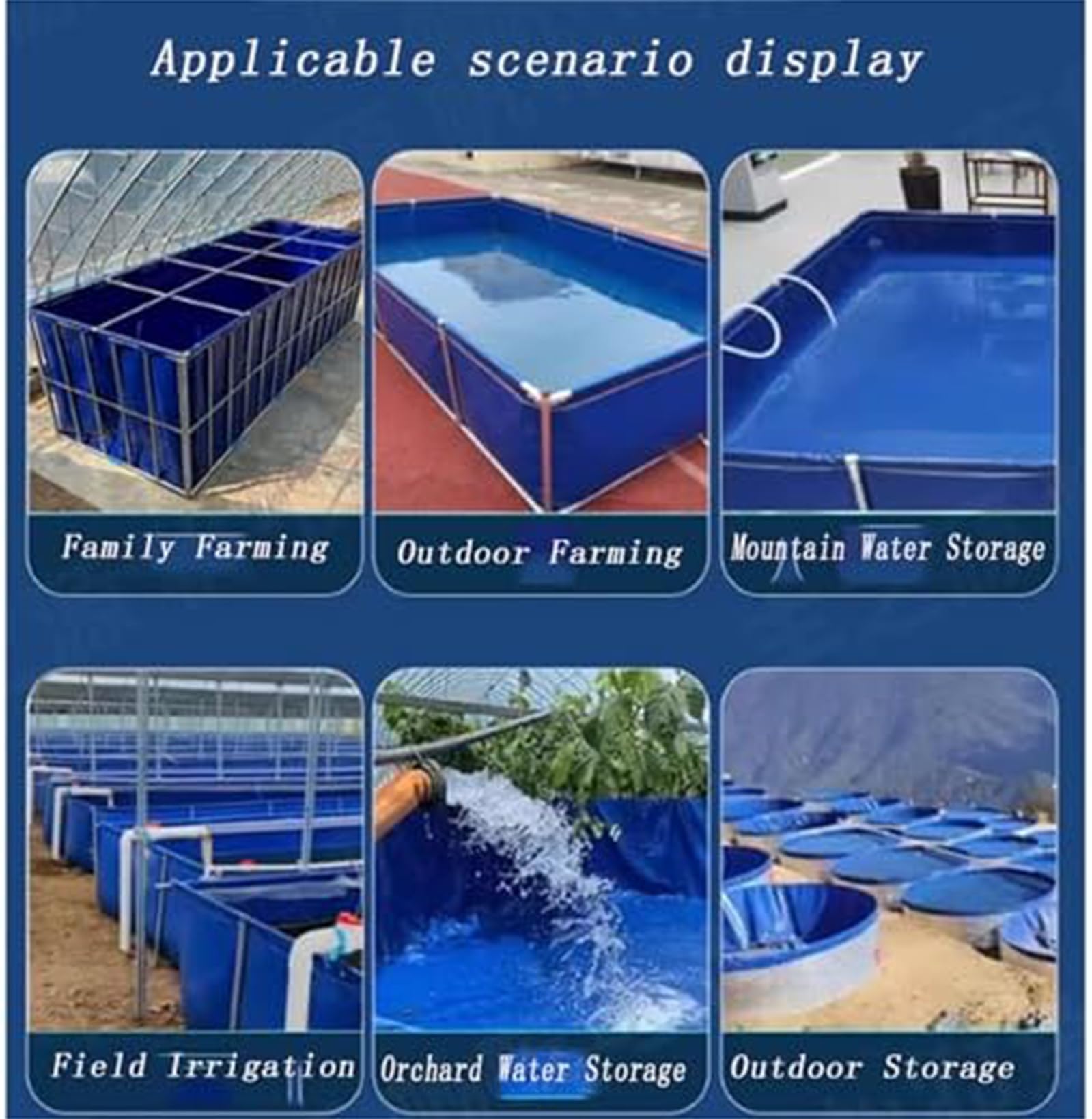 Tela in PVC per stagni e piscine – Serbatoio portatile fuori terra, ideale per l'allevamento di koi e l'acquacoltura, soluzione di irrigazione da giardino