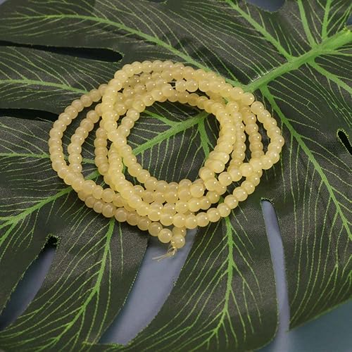 Miniatura 142 de Pamir Tong 1500 cuentas redondas de vidrio de 0.236 pulgadas a granel, cuentas de jade imitativo, cuentas sueltas para hacer joyas, aretes, collares