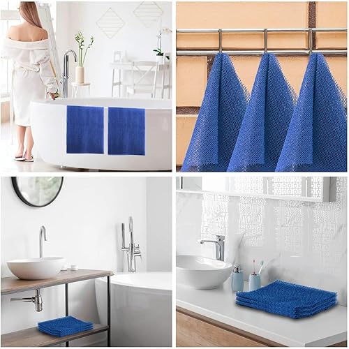 Vista 146 de Juego de ducha de 3 piezas de red exfoliante africana de estilo brillante, esponjas de baño largas para una piel suave y refrescada, el brillo