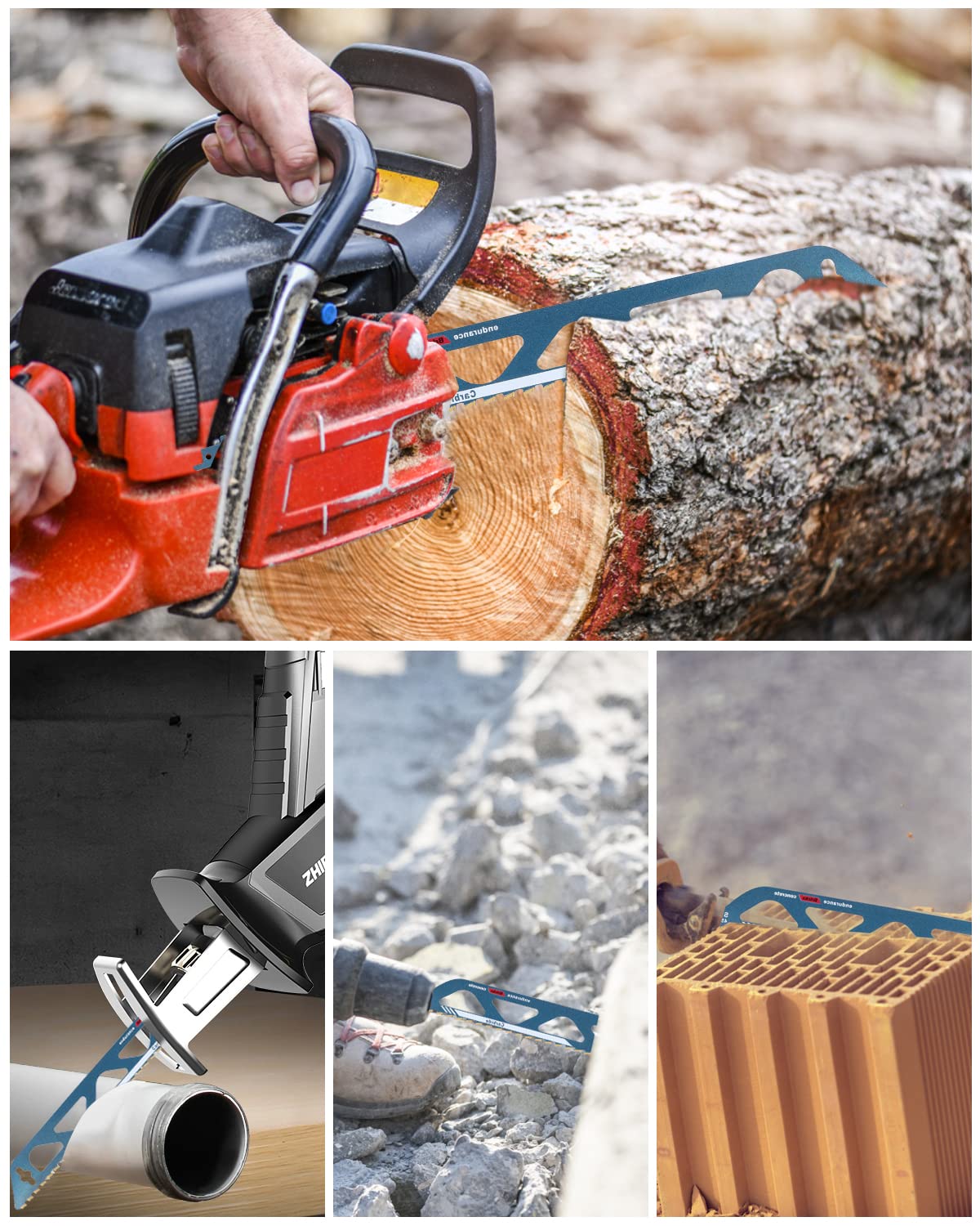Hojas de Sierra Sable, 455mm Sierra de Sable, Accesorios Sierra Sable para Metal, Hormigón Poroso,Ladrillo, Placa de Cemento (S2243HM)