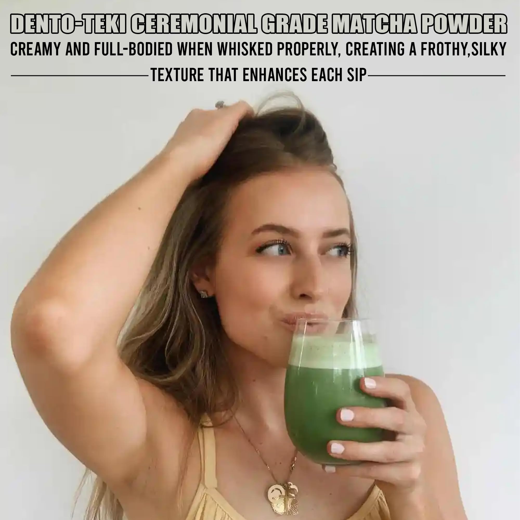 Dento-teki Ceremonial-Grade Matcha Powder 50g 1 75oz Pure Chinese Green Tea Stone-Ground Bold Flavor Bright Green Perfect for — view 8